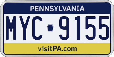 PA license plate MYC9155