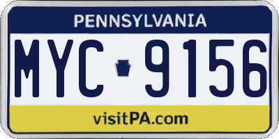 PA license plate MYC9156
