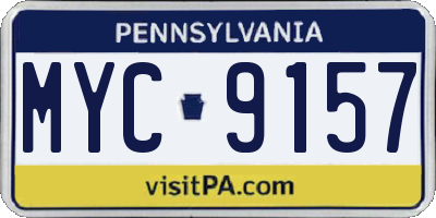 PA license plate MYC9157