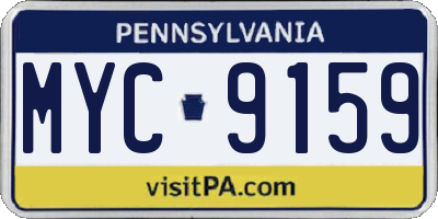 PA license plate MYC9159