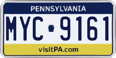 PA license plate MYC9161