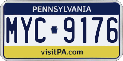 PA license plate MYC9176