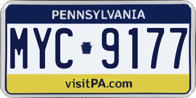 PA license plate MYC9177
