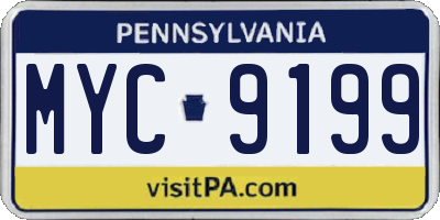 PA license plate MYC9199