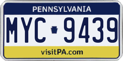PA license plate MYC9439