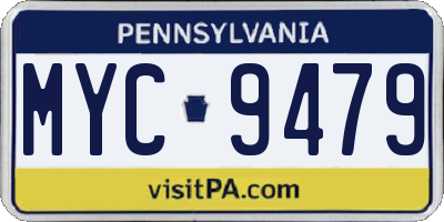 PA license plate MYC9479