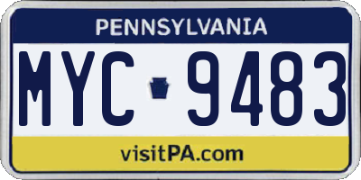 PA license plate MYC9483