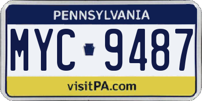 PA license plate MYC9487