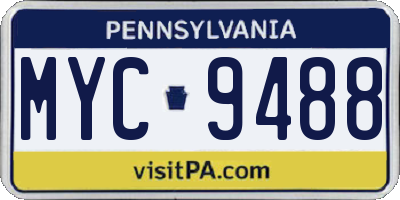 PA license plate MYC9488