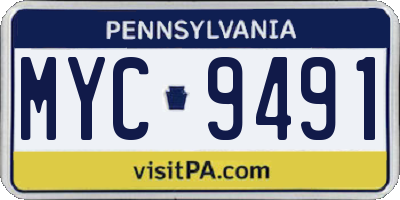 PA license plate MYC9491