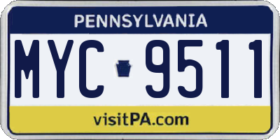 PA license plate MYC9511