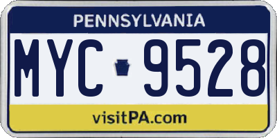 PA license plate MYC9528