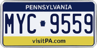 PA license plate MYC9559