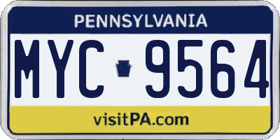 PA license plate MYC9564