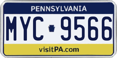 PA license plate MYC9566