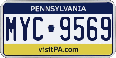 PA license plate MYC9569