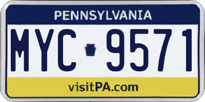 PA license plate MYC9571