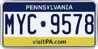 PA license plate MYC9578