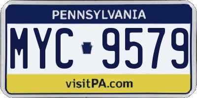 PA license plate MYC9579