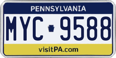 PA license plate MYC9588