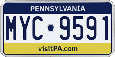 PA license plate MYC9591