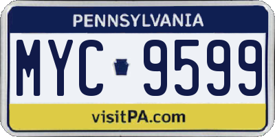 PA license plate MYC9599