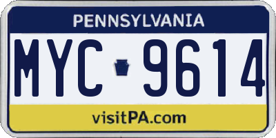 PA license plate MYC9614