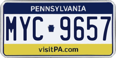 PA license plate MYC9657