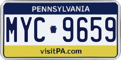 PA license plate MYC9659