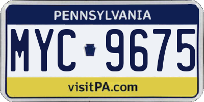 PA license plate MYC9675