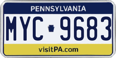 PA license plate MYC9683