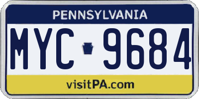 PA license plate MYC9684