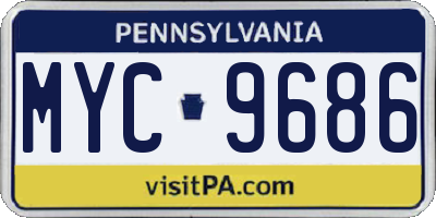 PA license plate MYC9686