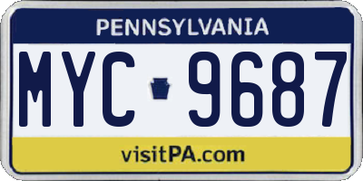 PA license plate MYC9687