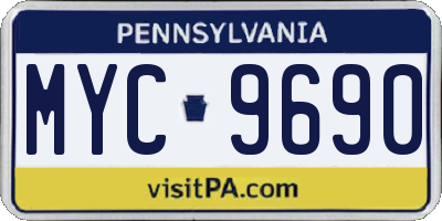 PA license plate MYC9690