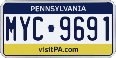 PA license plate MYC9691