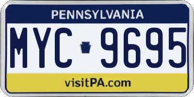 PA license plate MYC9695