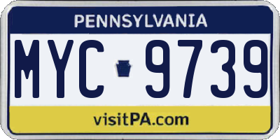 PA license plate MYC9739