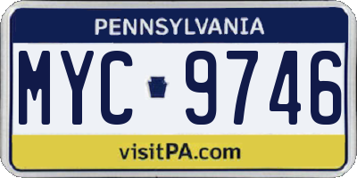PA license plate MYC9746