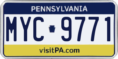 PA license plate MYC9771