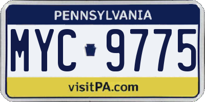 PA license plate MYC9775