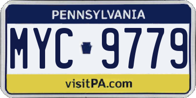PA license plate MYC9779