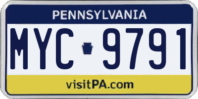 PA license plate MYC9791
