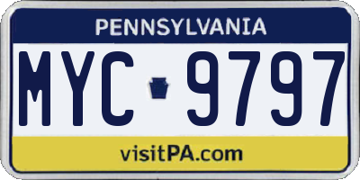 PA license plate MYC9797
