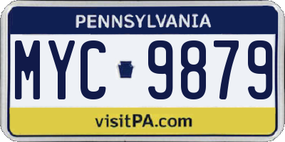 PA license plate MYC9879
