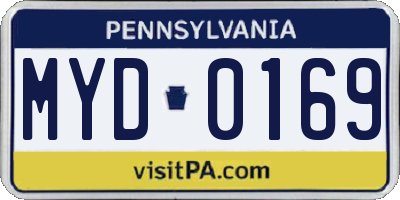 PA license plate MYD0169