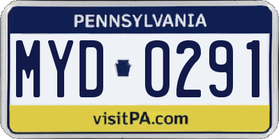 PA license plate MYD0291