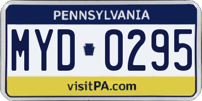 PA license plate MYD0295
