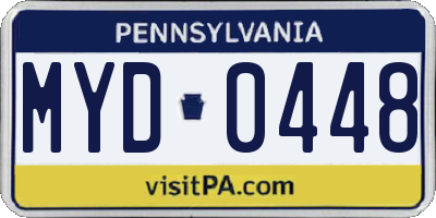 PA license plate MYD0448