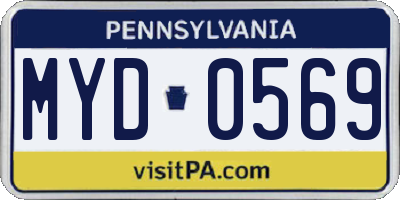 PA license plate MYD0569